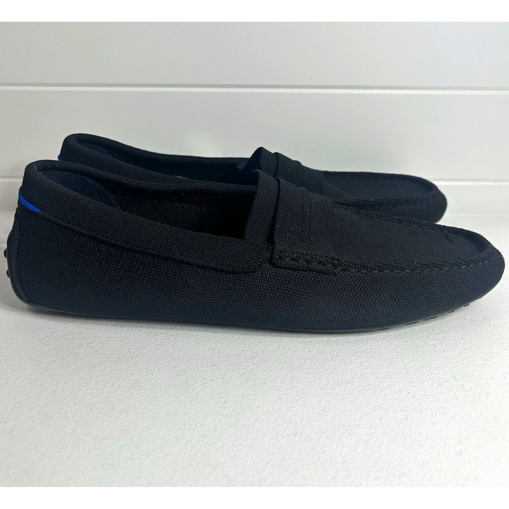 Rothy's Men's Slip-On Driving Loafers Size 11 Black Knit Solid Rubber Sole
